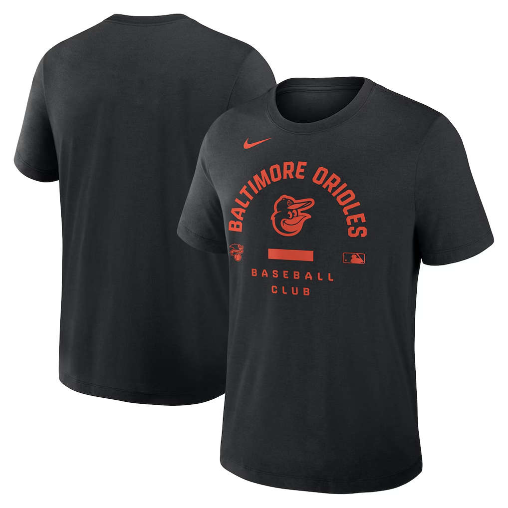 Men's Baltimore Orioles Black Collection Early Work Tri-Blend Dri-FIT T-Shirt Men's Baltimore Orioles Black Collection Early Work Tri-Blend Dri-FIT T-Shirt
